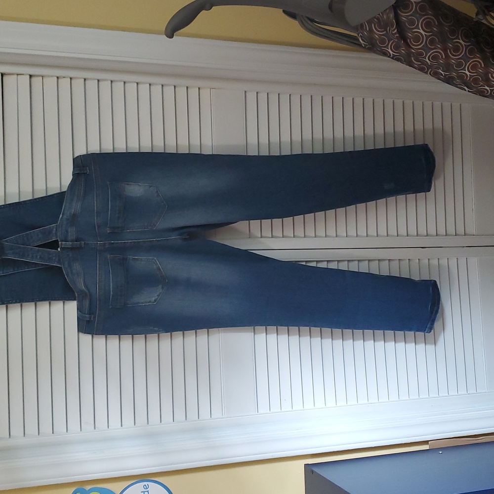 Denim Overalls W/ Rose Gold Hardware. - Picture 8 of 10